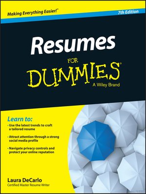 cover image of Resumes for Dummies